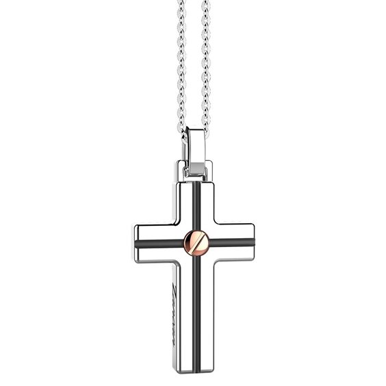 Collar Zancan Hombre  Insignia 925 in Plata ESC009R - ESC009R